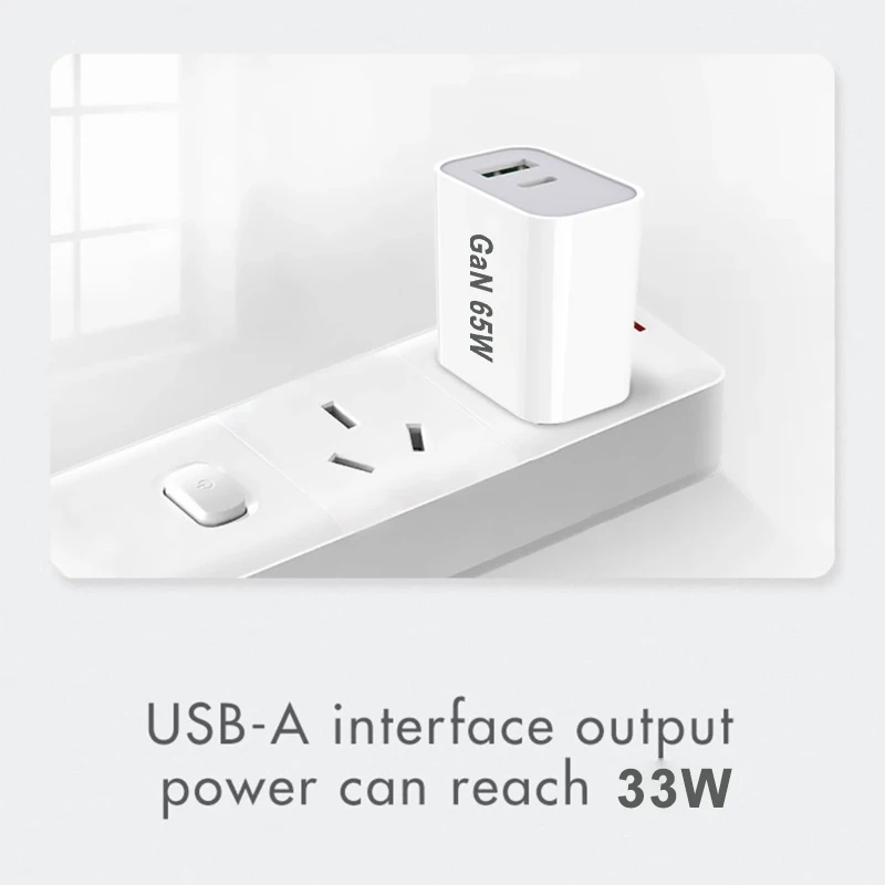 UK/AU/EU/US USB C Charger 65W PD 3.0 GaN Charger Type C Power Charger With 2-Port… - Image 4