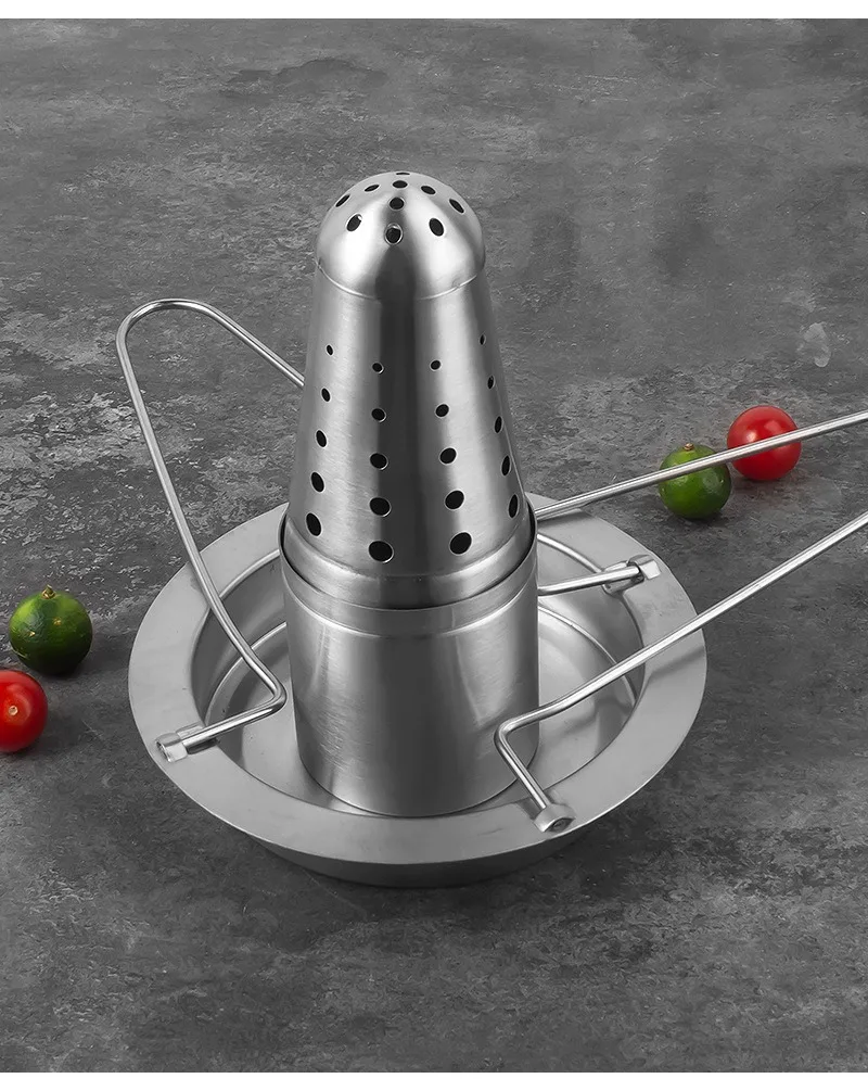 Stainlness Steel Roasting Grill Stand Chicken Roaster Rack Kitchen Outdoor BBQ… - Image 17