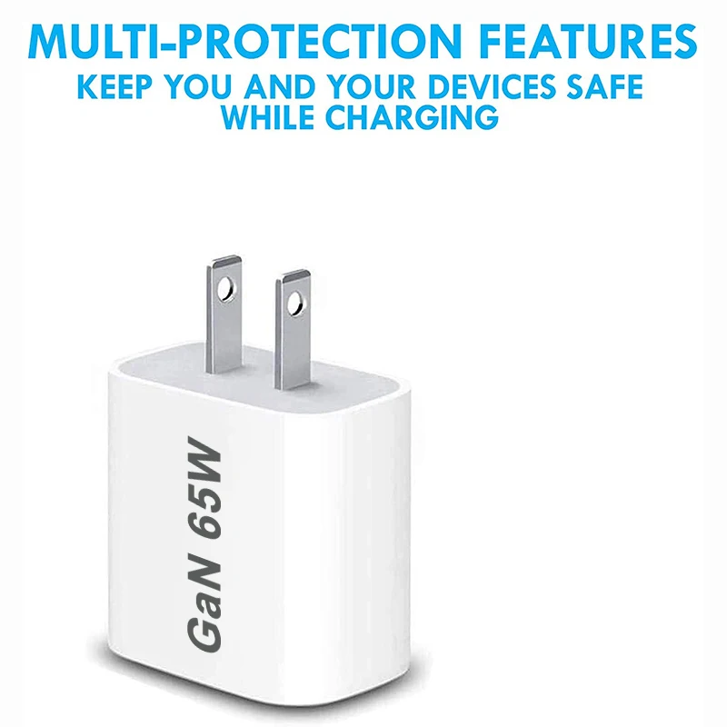 UK/AU/EU/US USB C Charger 65W PD 3.0 GaN Charger Type C Power Charger With 2-Port… - Image 12