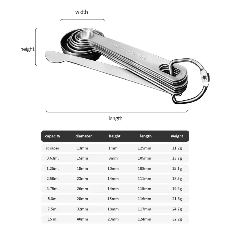 stainless steel measuring cup and spoon Teaspoon measuring tools for cooking and… - Image 8