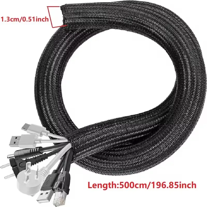 5/1M Braided Cable Sleeve PET Nylon Wrapping Cable Casing Cable Sleeves Wire for… - Image 8