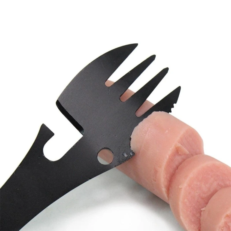 5-in-1 Multifunctional Utensils Cutlery Stainless Steel Camping Fork Knife Spoon… - Image 4