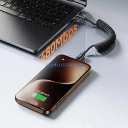 G88D Braided Nylon USB C Fast Charging Cable 120W Power Delivery Retractably…
