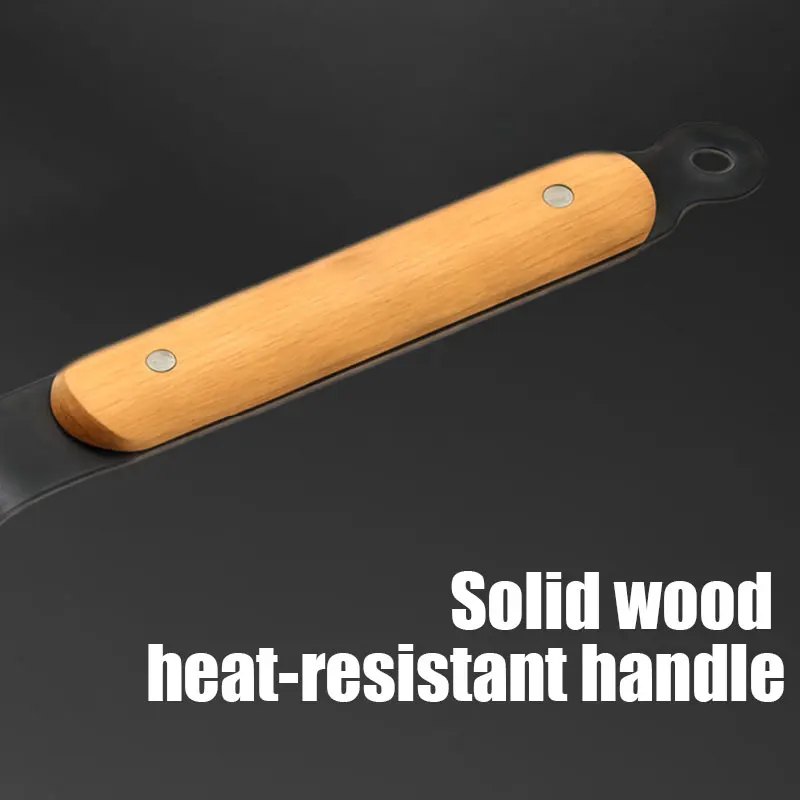 Carbon Steel Cooking Skillet Non Stick Frying Pans with Wooden Handle Hammered… - Image 5