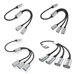USB Type C Hub Extensions 4 Port USB Cable Splitter OTG High Speed Transfer…