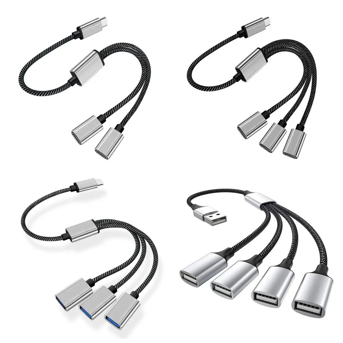 USB Type C Hub Extensions 4 Port USB Cable Splitter OTG High Speed Transfer…
