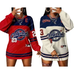 California No.23 Letter Pattern American Baseball Uniform Loose Sportswear Autumn…