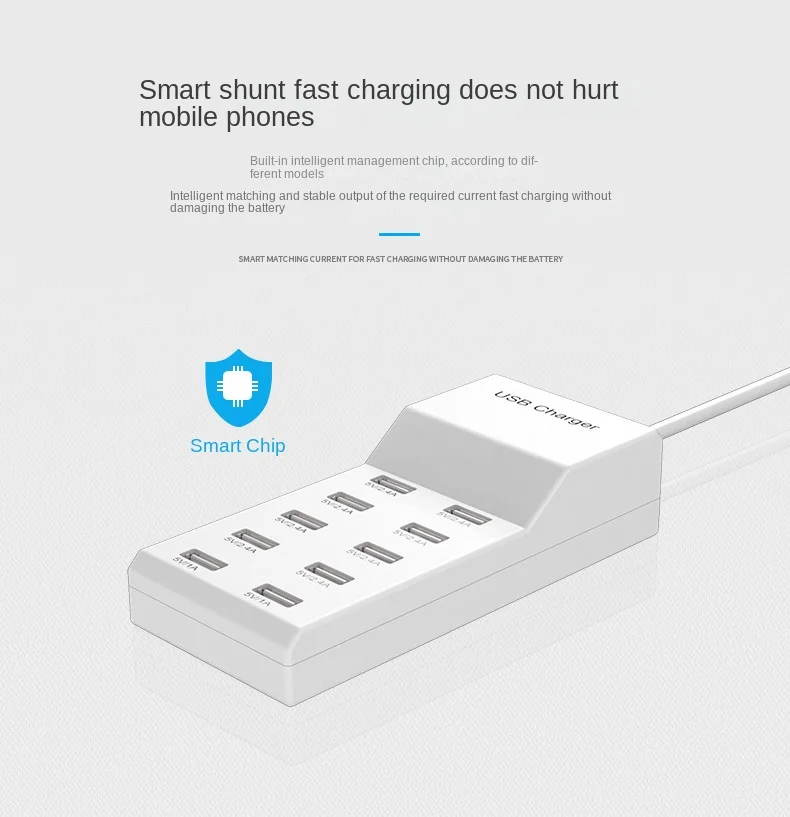 4/10-Ports USB Charging Station50W/10A Multi Port USB C Hub Charger for Cellphone… - Image 19