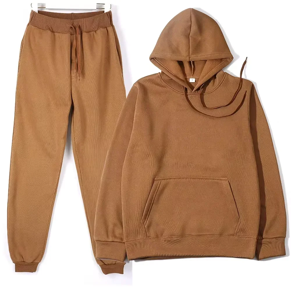 Winter Tracksuit Women Two Piece Set - Oversized Hoodie Sweatpants Solid Color… - Image 2