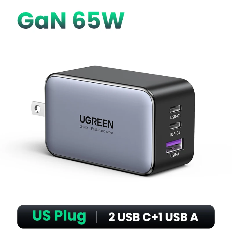 UGREEN 65W GaN Charger Quick Charge 4.0 3.0 Type C PD USB Charger for iPhone 14 13… - Image 7