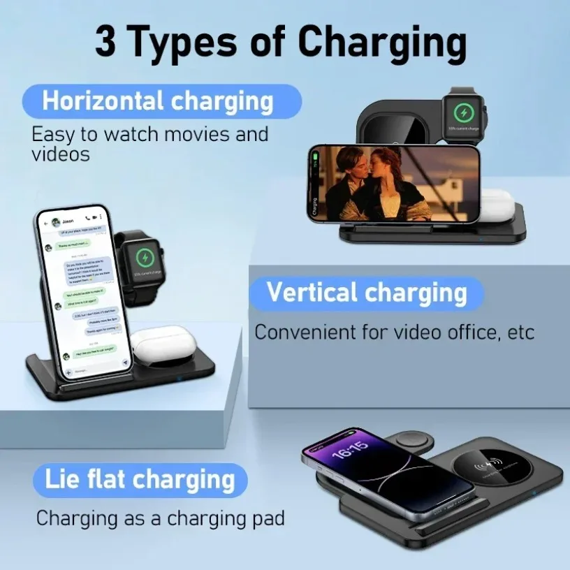 3 in 1 Wireless Charging Station for Magsafe Charger Stand Fast Magnetic Wireless… - Image 3