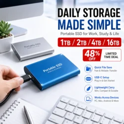 2TB Fast Portable Hard Drive External SSD Hard Disk USB Type-C High-Speed Storage…