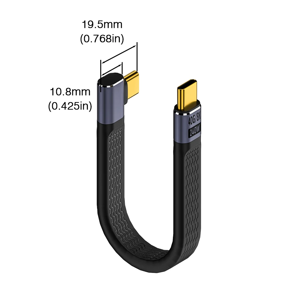 USB4 Elbow Short Cable 13.5cm Thunderbolt4 Type C Cable 40Gbps PD240W Charging… - Image 23