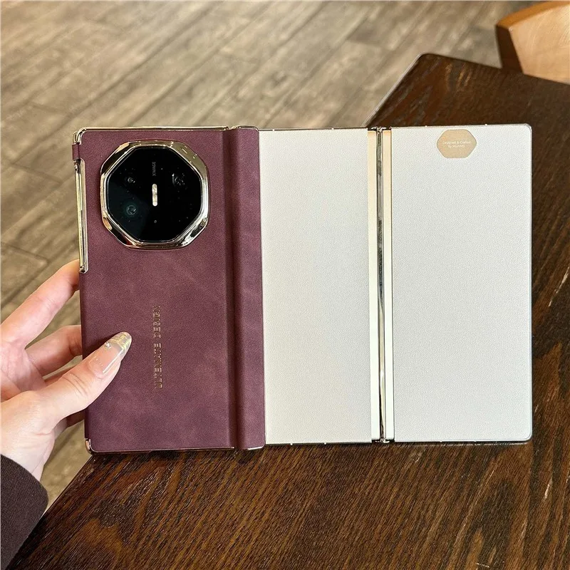 For Huawei Mate XT XTS Ultimate Case Extraordinary Master Lettering Luxury Lambskin Leather Skin-Friendly Drop-Proof Cover Funda - Image 2