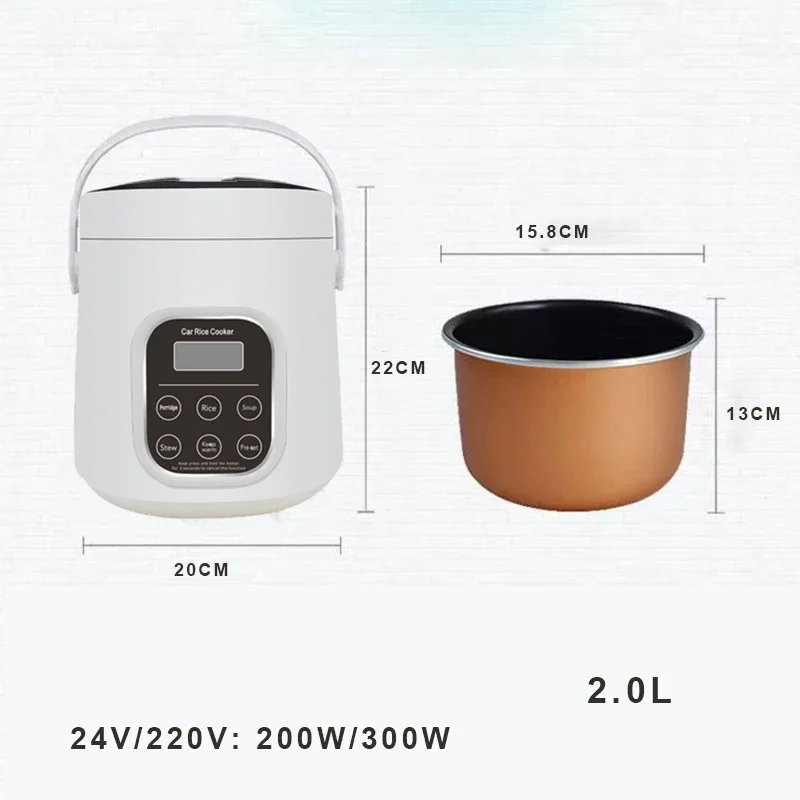 Portable Car Rice Cooker 2L Electric Truck Multi-Cooker Soup Porridge Cooking Food… - Image 8