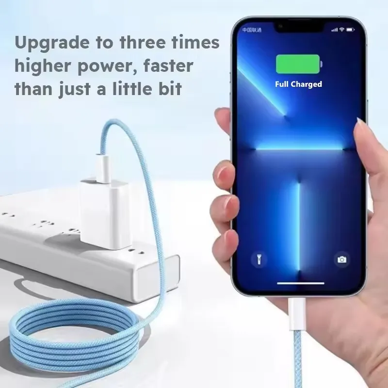 Braided USB-C PD Cable Fast Charge Data Line for iPhone 13 14 pro Max 11 12 Mini… - Image 5