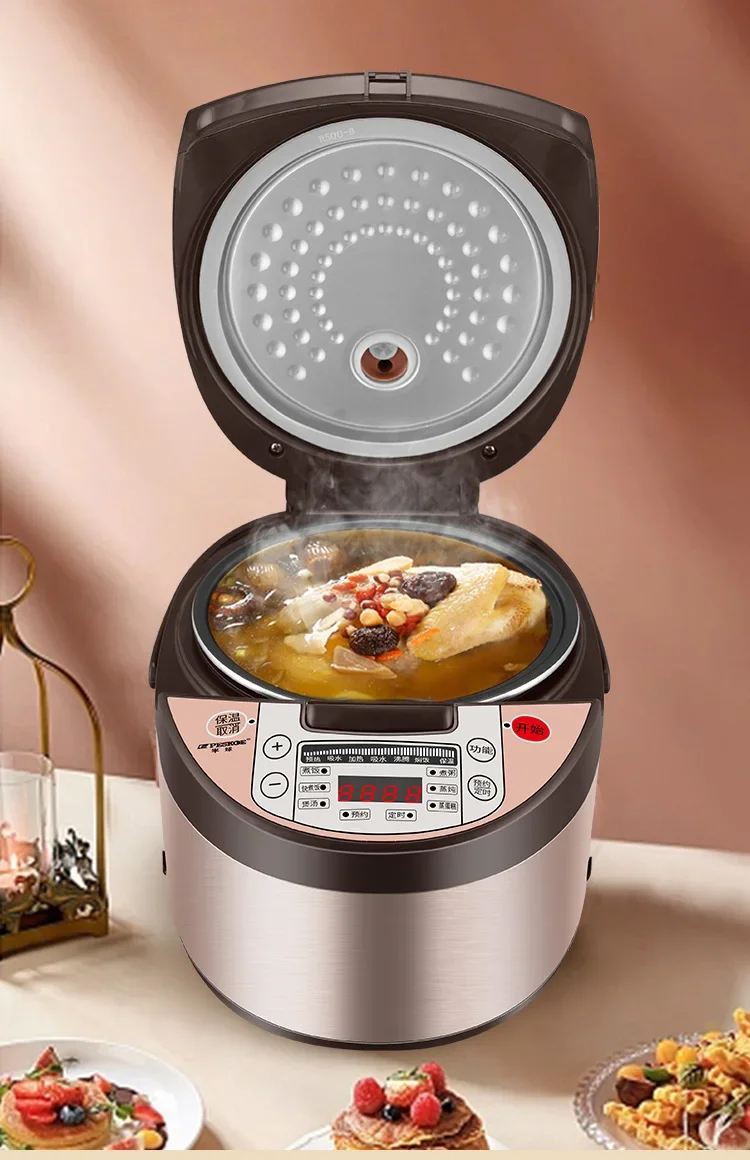 220V PESKOE Electric Rice Cooker Multifunctional Smart Timer Home Cooking Pot CEB - Image 5