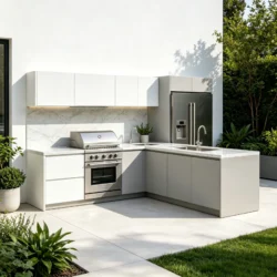 FL Stainless Outdoor Kitchen Cabinet Built-in Grill Station Weatherproof BBQ Center For Patio