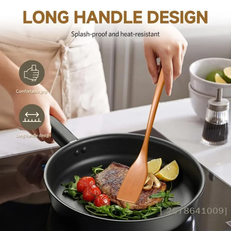 〔L〕Kitchen Utensils No Stick Wooden Spatula Premium High Heat Wooden Turner Sturdy… - Image 2