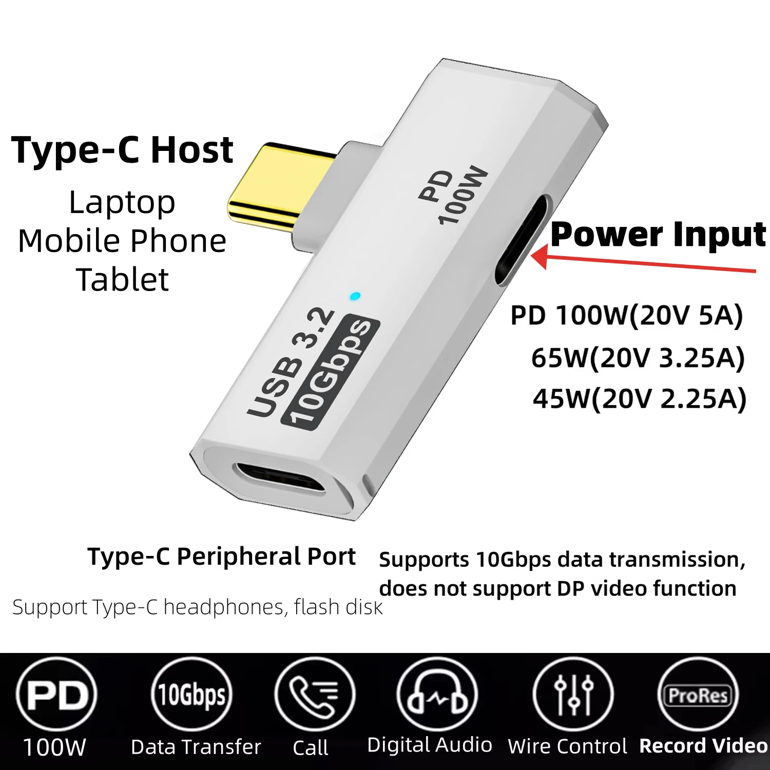 USB C 10Gbps Data Transfer Adapter with 100W PD Fast Charging Type-C Headphone… - Image 7