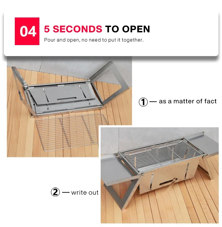 Stainless Steel Folding Barbecue Grill For Home And Outdoor Charcoal Kebabs… - Image 14