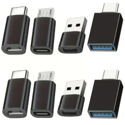 8 USB to USB-C Adapters, USB Type-C Female to USB Adapter, Micro USB to USB-C…