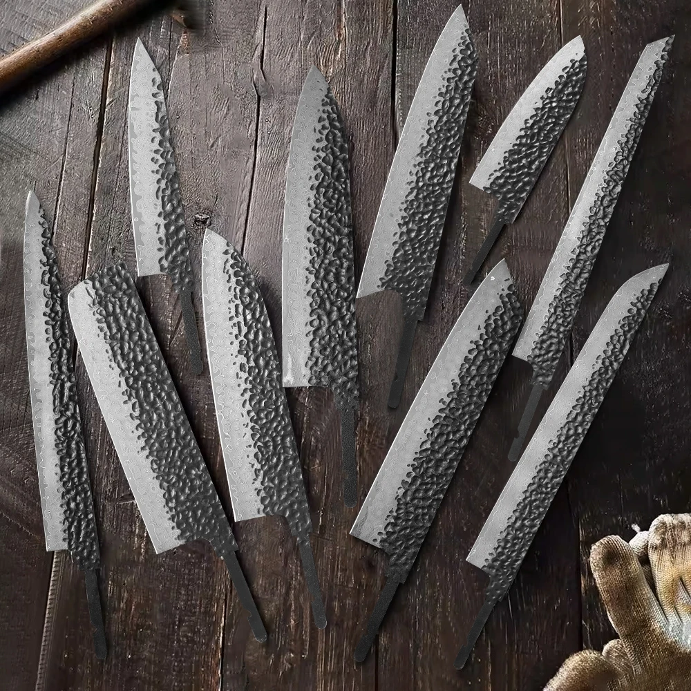 TURWHO 1-10 Pieces Japanese Chef Knife Blank Blade DIY Damascus Steel VG10 Core… - Image 2