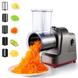 LMETJMA 250W 5 in 1 Electric Vegetable Slicer Shredder Automatic Salad Shooter…