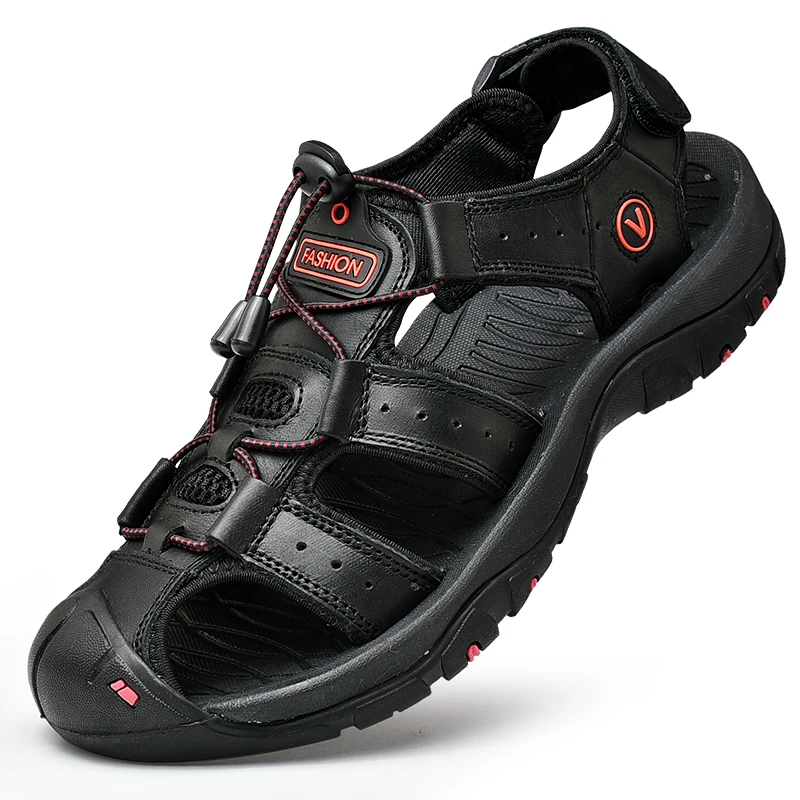 Summer Men Sandals Genuine Leather Mens Casual Shoes Outdoor Men Leather Sandals for Men Beach Shoes Roman Shoes Plus Size 38-48 - Image 9