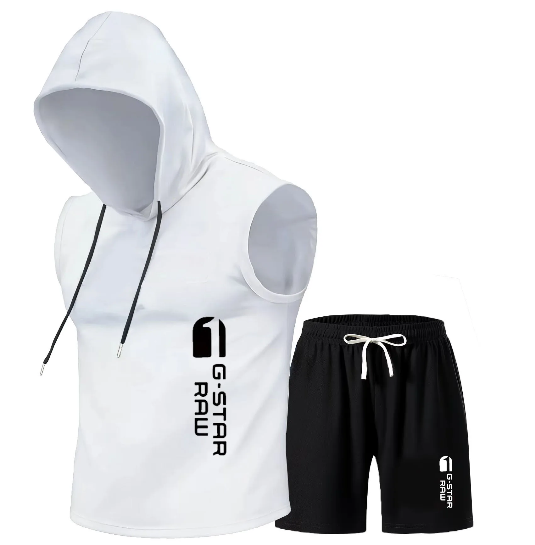Men's track suit summer sportswear two-piece t-shirt shorts brand tracksuit… - Image 15