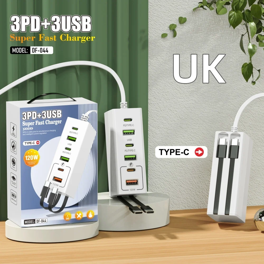 Total 120W USB Power Strip Type C Mobile Phone Charger Fast Charging Electrical… - Image 9