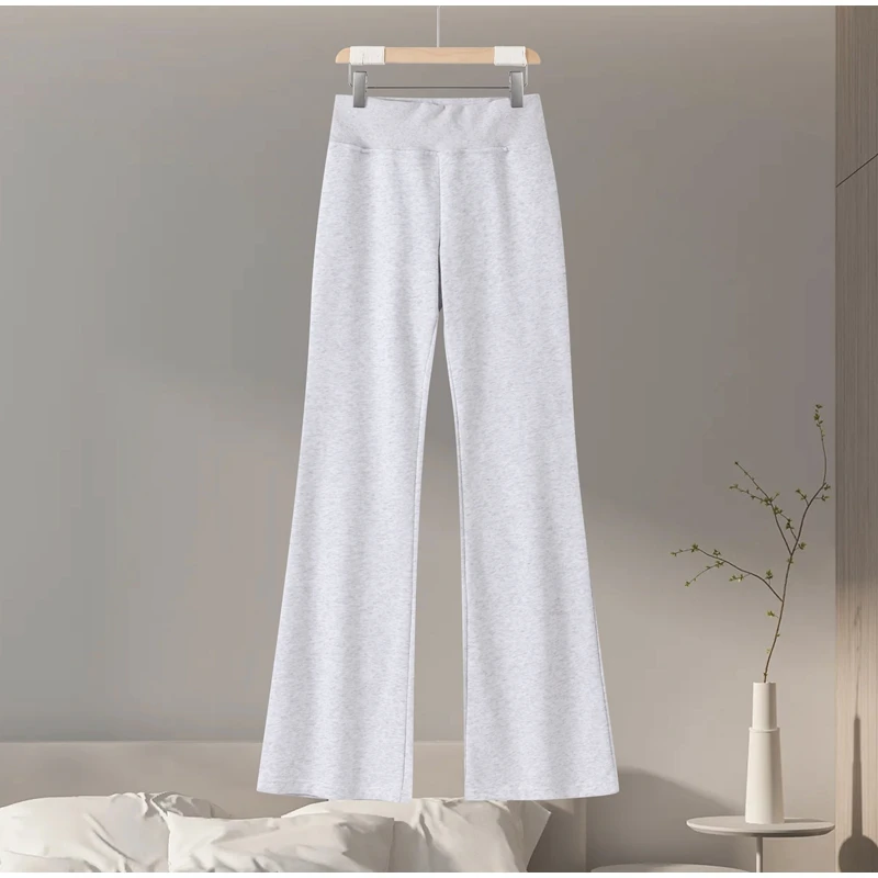Zipper Plush Jacket Long Pants Lady Set Solid Color Lapel Jackets High Waist Slim… - Image 9