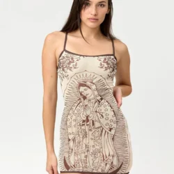 Nibber High Elasticity Dress Women Art Print Low-Neck See Through Skinny Sexy…