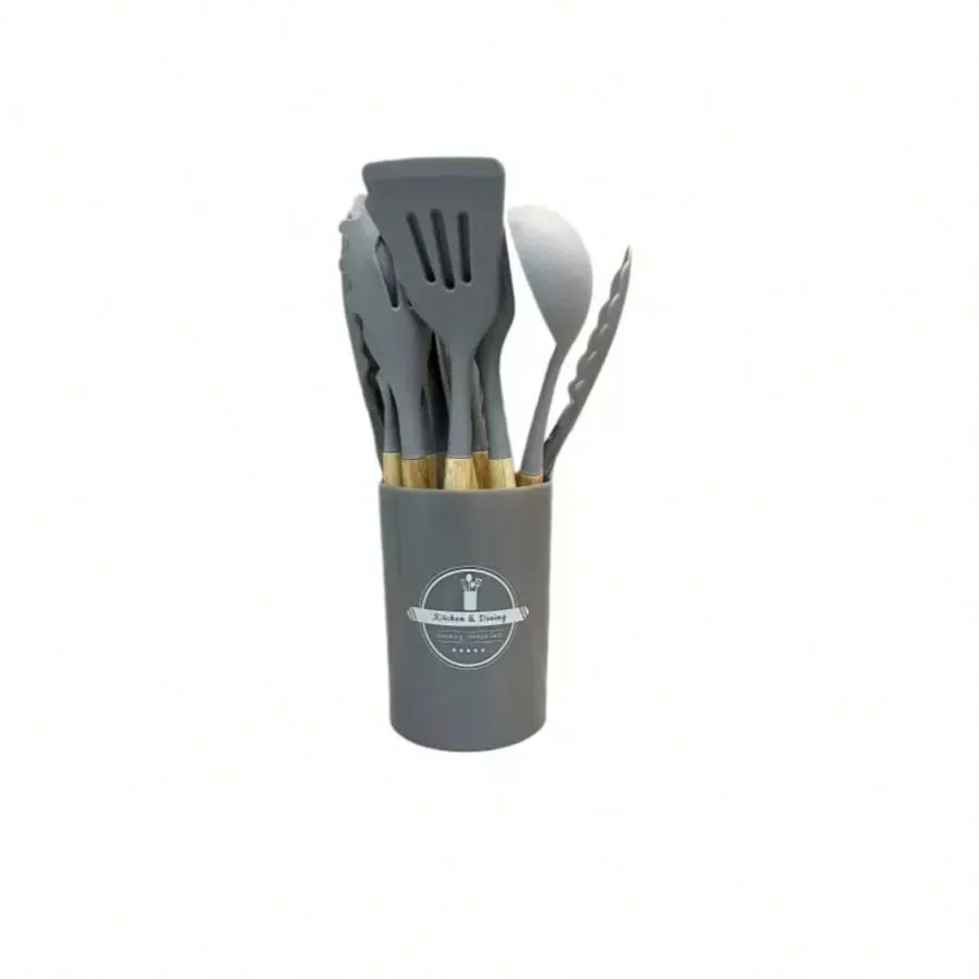 12Pcs Kitchen Utensil Set Silicone Spatula Set Wooden Handle Cooking Tools Kit… - Image 7