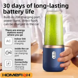 KLPortable Blender Bottle Electric 6 Blades Multifunction Juice Blender Fresh…