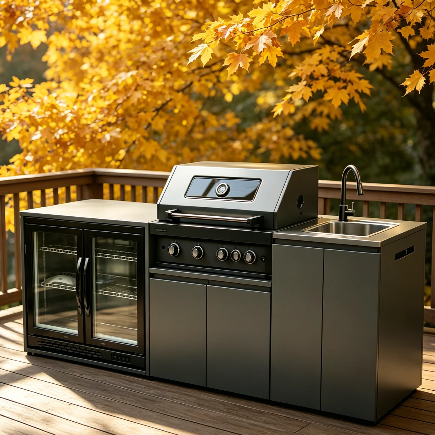 Modern Modular Functional Stainless Steel Outdoor Kitchen Cabinets With Grill… - Image 3
