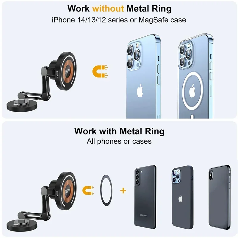 Magnetic Car Wireless Charger Stand Magnet Car Mount Fast Charging Station Phone… - Image 21