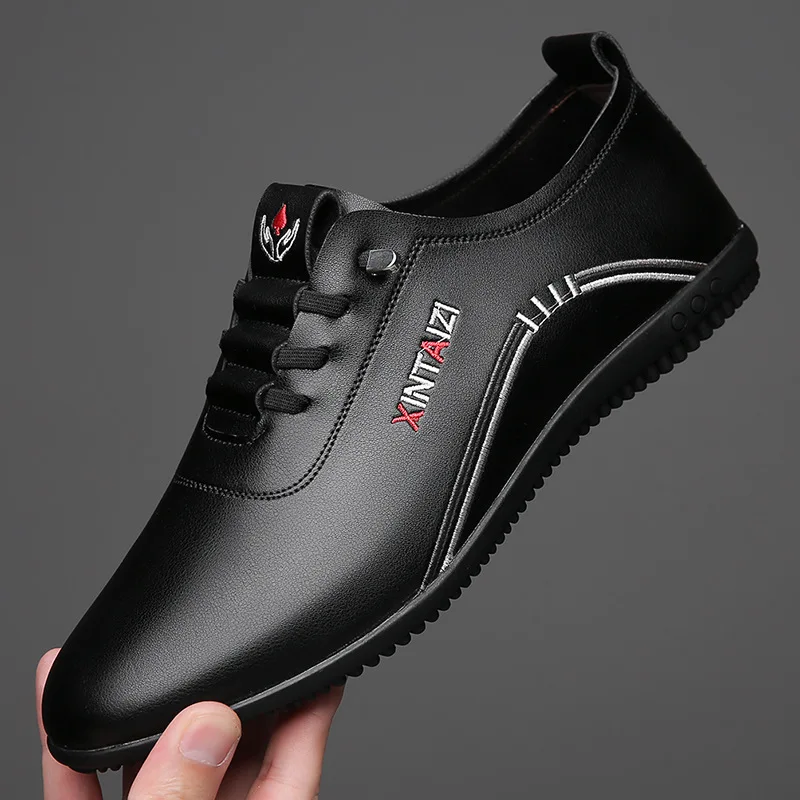 2024 casual men leather shoes Versatile Business White footwear Fashion anti slip comfortable loafers male new lightweight flat - Image 4