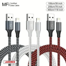1M 2M 3M USB A To Lightning MFi Certified Cable For iPhone 14 13 12 11 X XR Pro…