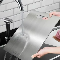 Titanium Cutting Boards for Kitchen Stainless Board 304 Steel Thickened Double…