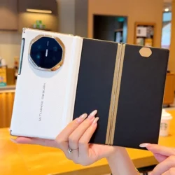 For Huawei Mate XT XTS double central axis electroplated texture foldable shockproof and fingerprint-resistant phone case