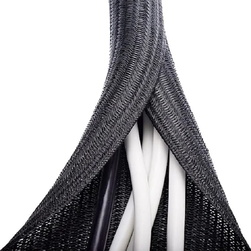 1M 3M 5M Braided Cable Sleeve PET Nylon Wrapping Cable Casing Cable Sleeves Wire… - Image 4