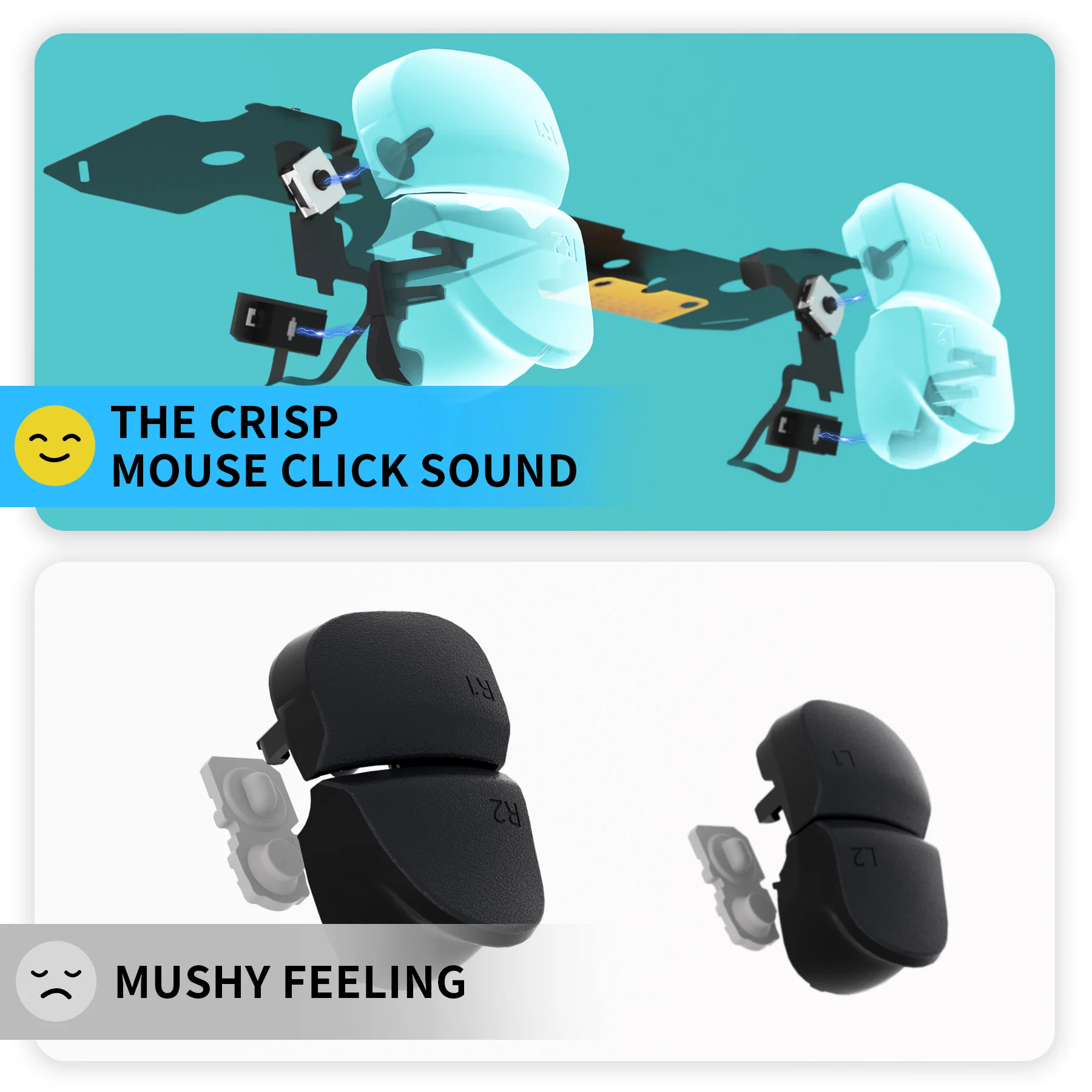 eXtremeRate Whole Clicky Kit for ps5 Controller BDM-030 Shoulder Face Dpad Buttons, Custom Micro Switch Clicky Kit Mouse Click - Image 3