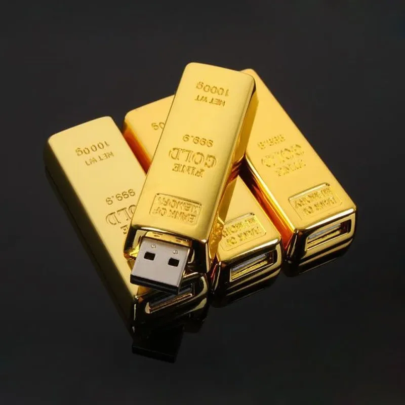NEW Metal Bullion Gold Bar USB2.0 Flash Drive 128GB Novelty USB Stick 64GB Golden… - Image 3