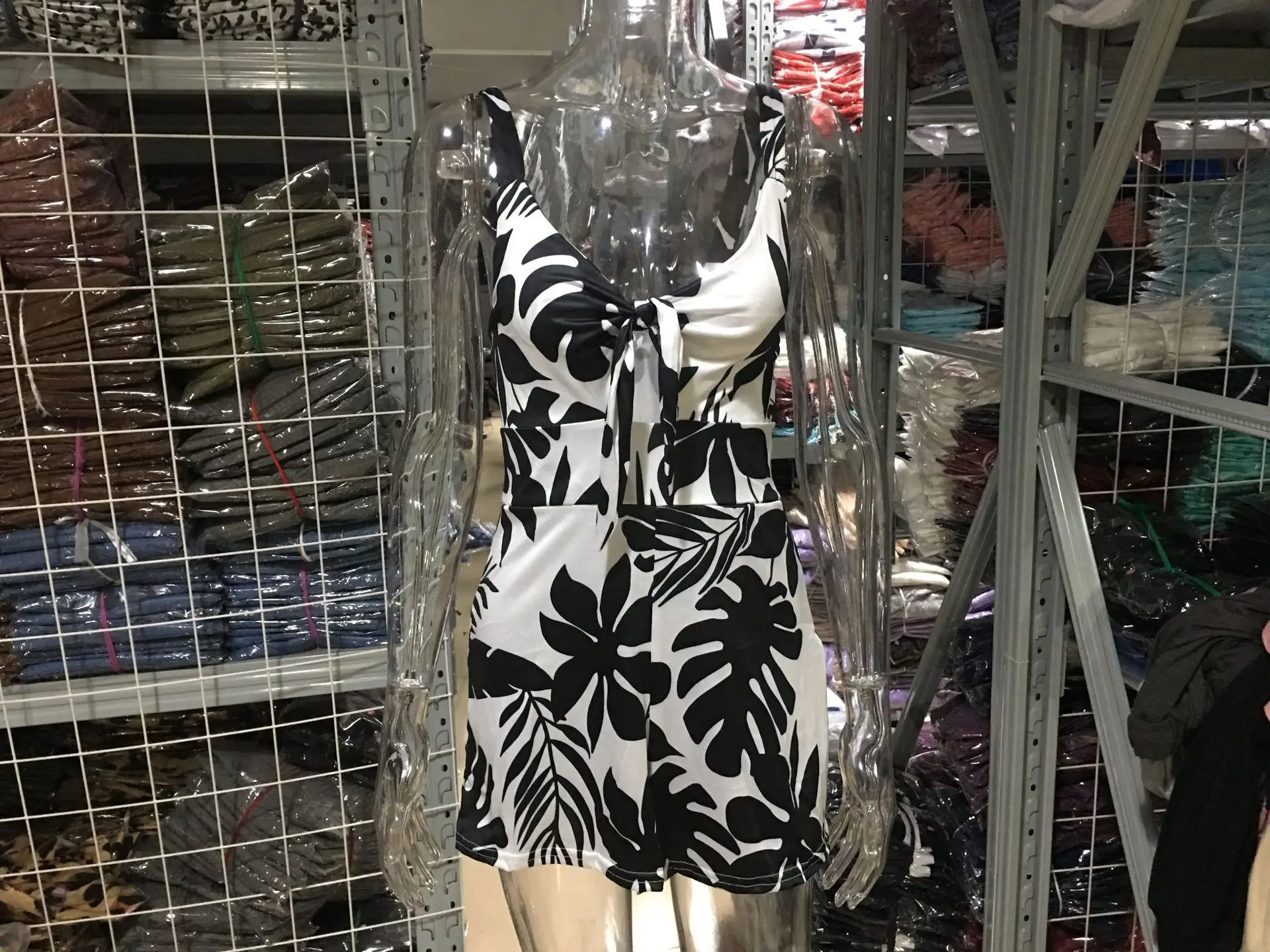 Sexy Spaghetti Strap Flower Print Jumpsuit Women Fashion Bowknot Leace-up Backless… - Image 21