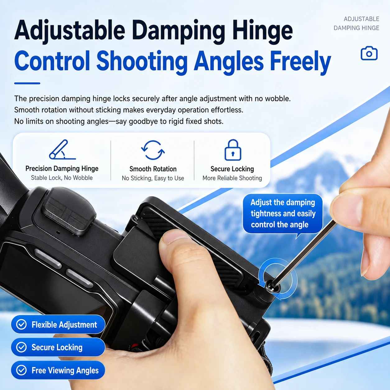 For Insta360 Luna Ultra Folding Magnetic Mount Base Bracket Portable Adjustable Desktop Stand Handheld Grip Handle Accessories - Image 4