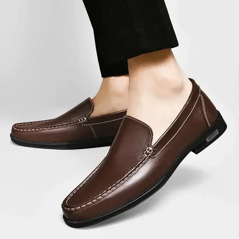 Genuine Leather Men's Shoes Classics Business Dress Shoes Moccasins Slip on Loafers Driving Shoes for Men Casual Shoe Big SIze48 - Image 4