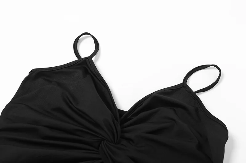 2022 Sexy Spaghetti Strap Bodycon Dress Women Backless Folds Wrap Hip Dresses… - Image 24