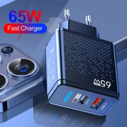 65W GaN Charger EU KR AU Plug Adapter Laptop Fast Charging For iPhone USB Type C…