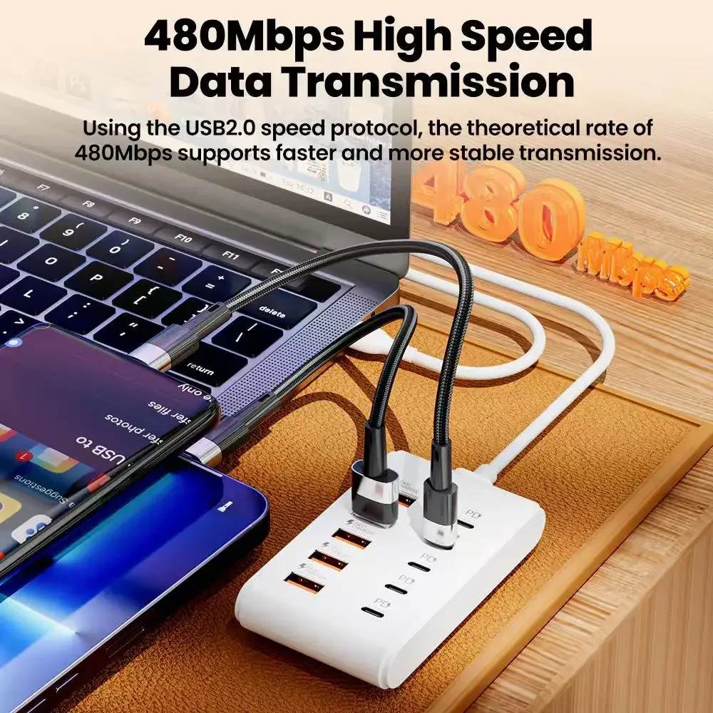 USB Charger Multi Ports Type C Fast Charging Power Socket Desktop Quick Charge… - Image 2